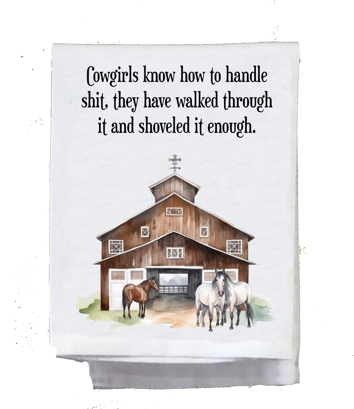 Cowgirls, Dish Towel, Cowgirls Barns Horses, 4 designs