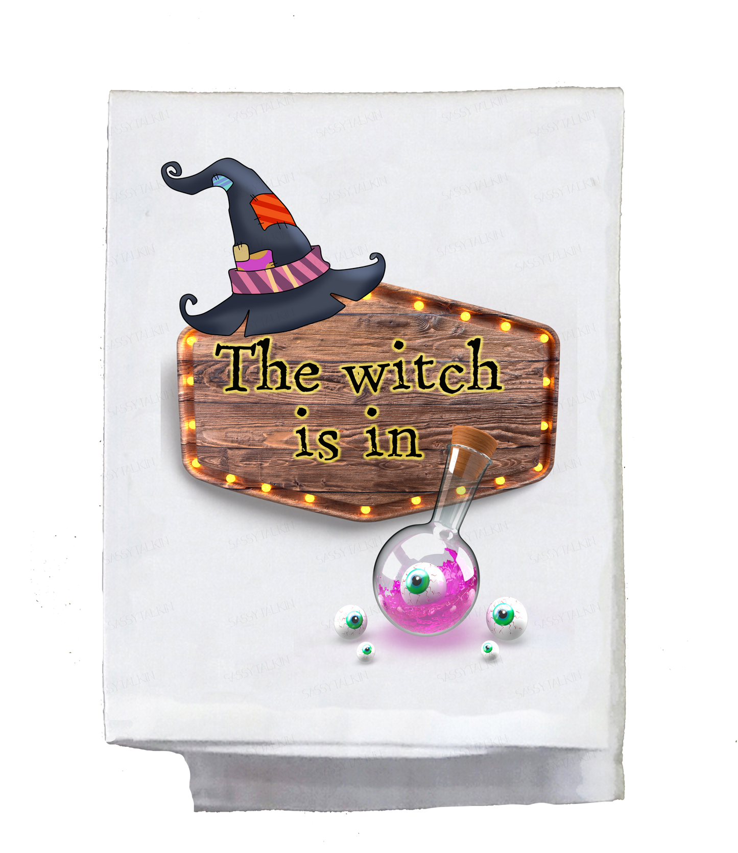 f Halloween Dish Towel, The Witch is in
