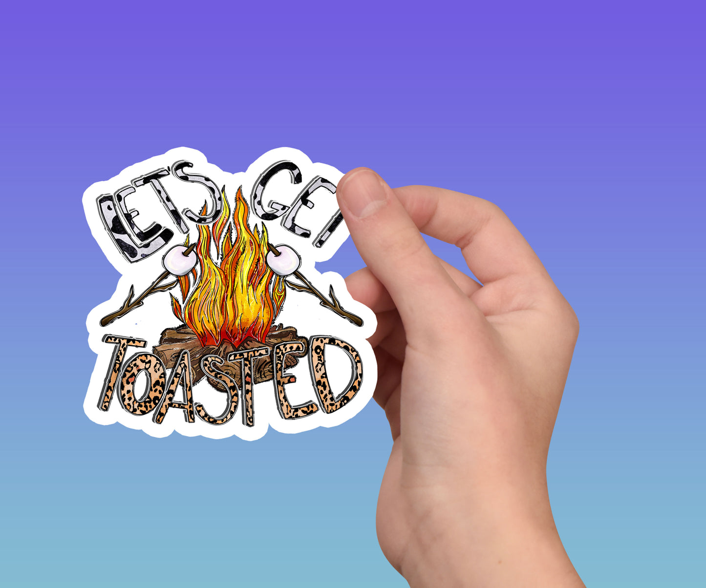 Stickers, Camping, Let's get Toasted